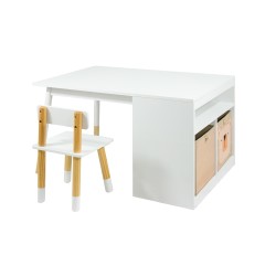 Kindertafel en Stoelen Mobili Rebecca Lino 53x90x60 cm MDF Grenen Wit