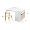 Kindertafel en Stoelen Mobili Rebecca Lino 53x90x60 cm MDF Grenen Wit