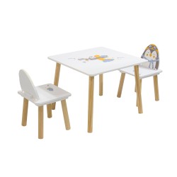 Kindertafel en Stoelen Mobili Rebecca Piko 43,5x55x55 cm MDF Grenen Wit