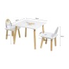 Kindertafel en Stoelen Mobili Rebecca Piko 43,5x55x55 cm MDF Grenen Wit