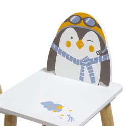 Kindertafel en Stoelen Mobili Rebecca Piko 43,5x55x55 cm MDF Grenen Wit