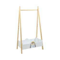 Cabide Infantil Mobili Rebecca Nuki 120x60x35 cm MDF Pinho Branco