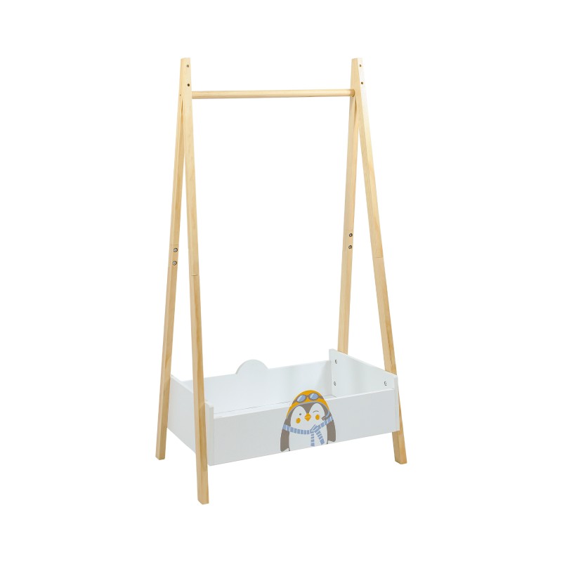 Cabide Infantil Mobili Rebecca Nuki 120x60x35 cm MDF Pinho Branco