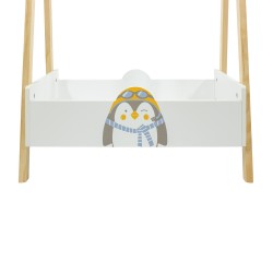 Cabide Infantil Mobili Rebecca Nuki 120x60x35 cm MDF Pinho Branco
