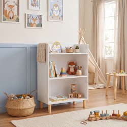 Bibliothèque pour Enfants Mobili Rebecca Kimo 86x55x30 cm MDF Pin Blanc