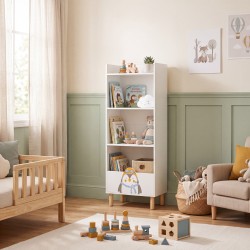Bibliothèque pour Enfants Mobili Rebecca Nanu 118x47x30 cm MDF Pin Blanc