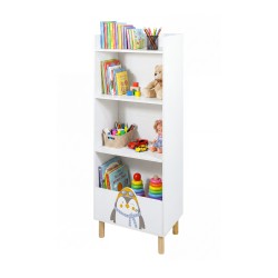 Bibliothèque pour Enfants Mobili Rebecca Nanu 118x47x30 cm MDF Pin Blanc
