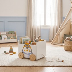 Coffre de Rangement pour Enfants Mobili Rebecca Kipi 36x42x33,5 cm MDF Pin Blanc