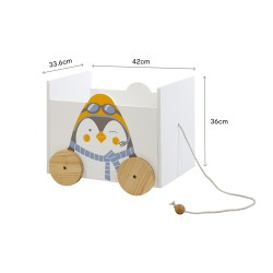 Coffre de Rangement pour Enfants Mobili Rebecca Kipi 36x42x33,5 cm MDF Pin Blanc