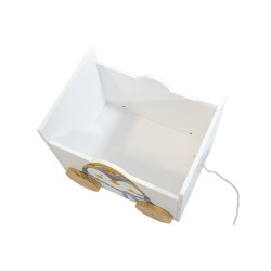 Coffre de Rangement pour Enfants Mobili Rebecca Kipi 36x42x33,5 cm MDF Pin Blanc