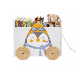 Coffre de Rangement pour Enfants Mobili Rebecca Kipi 36x42x33,5 cm MDF Pin Blanc