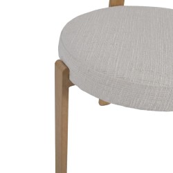 2er-Set Wohnzimmerstühle Mobili Rebecca Eidan 80x51x55 cm Polyester Stahl Beige