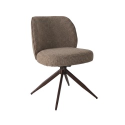 2er-Set Wohnzimmerstühle Mobili Rebecca Kael 81,5x53x63 cm Polyester Stahl Braun