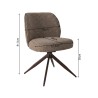 2er-Set Wohnzimmerstühle Mobili Rebecca Kael 81,5x53x63 cm Polyester Stahl Braun