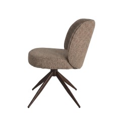 2er-Set Wohnzimmerstühle Mobili Rebecca Kael 81,5x53x63 cm Polyester Stahl Braun