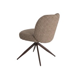 2er-Set Wohnzimmerstühle Mobili Rebecca Kael 81,5x53x63 cm Polyester Stahl Braun