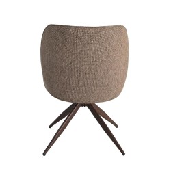 2er-Set Wohnzimmerstühle Mobili Rebecca Kael 81,5x53x63 cm Polyester Stahl Braun
